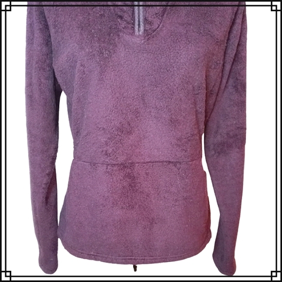 North Face Purple Fleece Quarter Zip Pull Over Size Medium - Picture 3 of 8